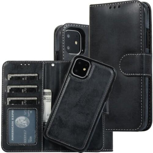 For iPhone11 XS max 2in1 magnetic case Luxury Detachable Removable bookcover for Samsung S20 Plus S10 Plus 100PCS Free shipping