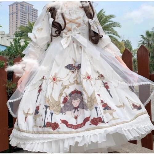 NONSAR Elegant Lolita Dress And Side Clip Two Dream Girl OP Japanese Cute Style For Women Daily Dress