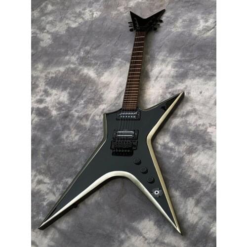 MS Electric Guitar, Vintage, Handmade,High Quality,Black,Sliver Edge,Unique