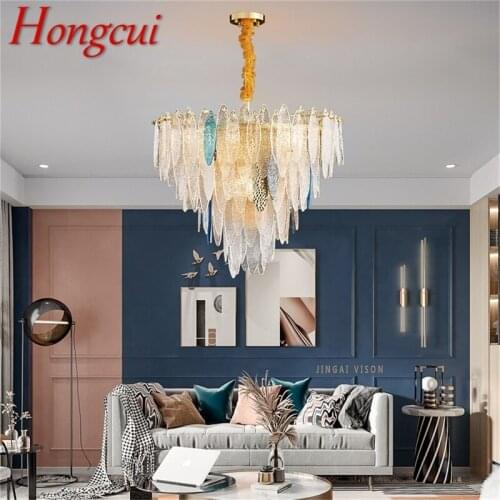 Hongcui Chandelier Pendant Lamp Postmodern Home LED Colorful Light Fixture for Living Dining Room