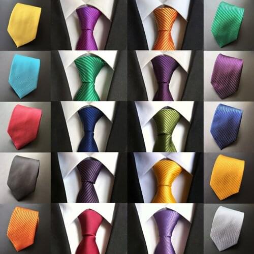 Men Formal Solid Color Striped 8cm Wide Quality Business Necktie Tie BWTHZ00012