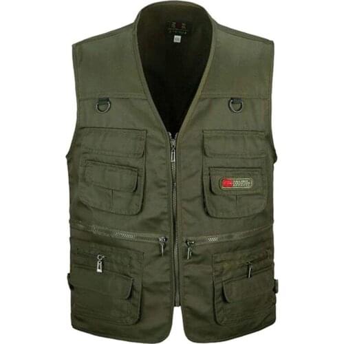 Mens Fishing Vest with Multi-Pocket Zip for Photography / Hunting / Travel Outdoor Sport