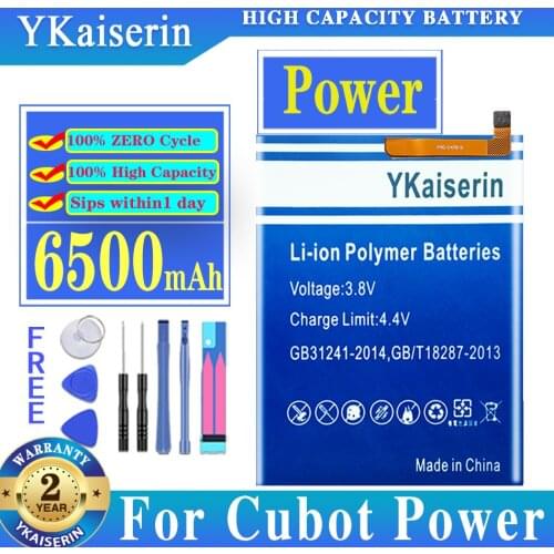 Top capacity 100% New 6500mAh Battery for Cubot Power Batteries + free gfit