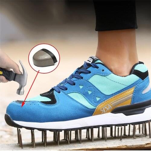 Fall Mens Steel Head Work Safety Shoes Anti-Puncture Safety Boots Mens Breathable Lightweight Industrial Mens Casual Shoes