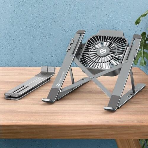 13-17inch Laptop Stand With Cooling Fan Portable Foldable MacBook Stand Adjustable Aluminum Alloy Notebook Holder For Laptop
