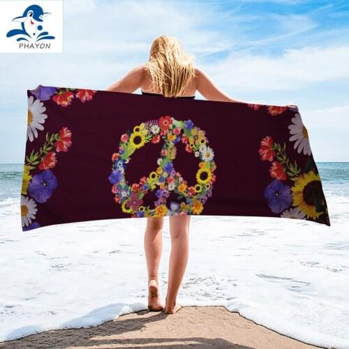PHAYON Bath Towel Microfiber Foral Sign Printing Activity Beach Towel Flowers Super Soft 150*75 Cm soft Bath Towel Dropshipping