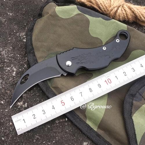 Portable Folding Karambit Knife Tactical Pocket Knife Camping Hunting Knives Stainless Steel Blade Outdoor EDC Tools