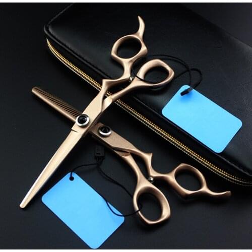 Professional japan 440c 6 inch gold gem hair scissors salon cutting barber makas haircut thinning shears hairdressing scissors