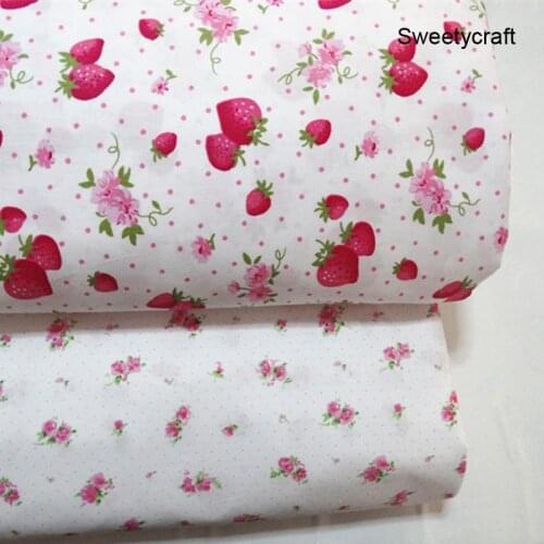 160*50cm Cotton fabric Strawberry Printed Twill Quilting Patchwork Tecido Fat Quarters Cloth For DIY Sewing Baby Dress Bed Doll