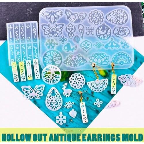 Silicone Keychain Earring Pendant Mould Epoxy Resin Casting Mould Jewelry Making For DIY Necklace Keychain Resin Mold