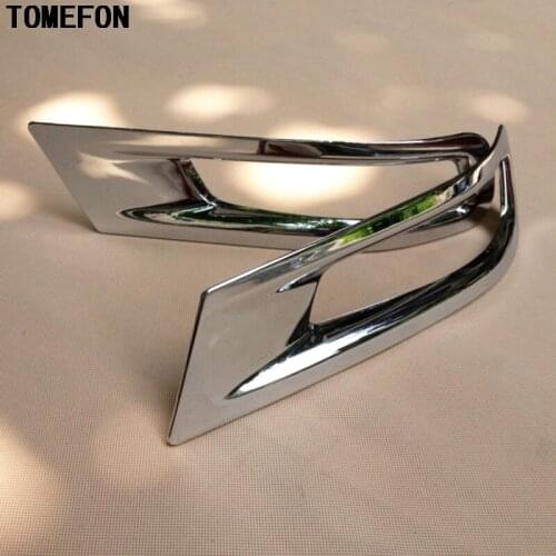 TOMEFON ABS Chrome Front Rear Fog Light Lamp Cover Trim Foglight Decoration For Toyota Corolla Altis E170 2014 2015