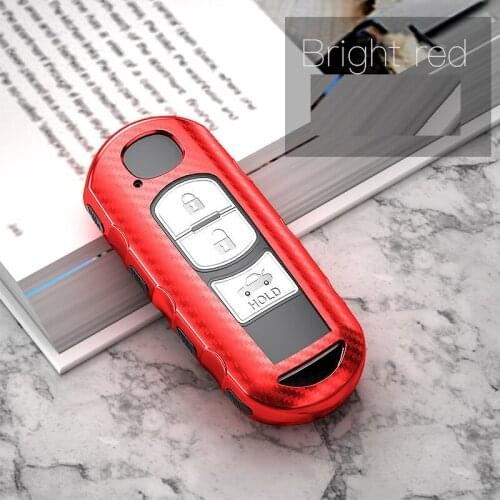 TPU+Carbon fiber grain Key Cover Key Case For Mazda 2 3 6 Atenza Axela CX-5 CX5 CX 5 CX-7 CX-9 2015 2016 2017 2018 Smart Key