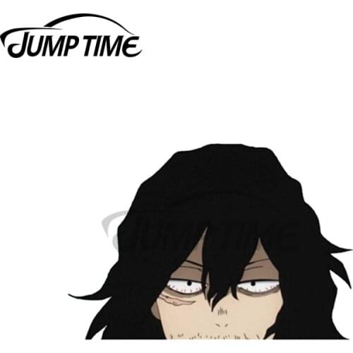 Jump Time 13 x8cm For Eraser Head Peeker My Hero Academia Anime Car Sticker Bumper Decal Refrigerator Car Accessories Decoration