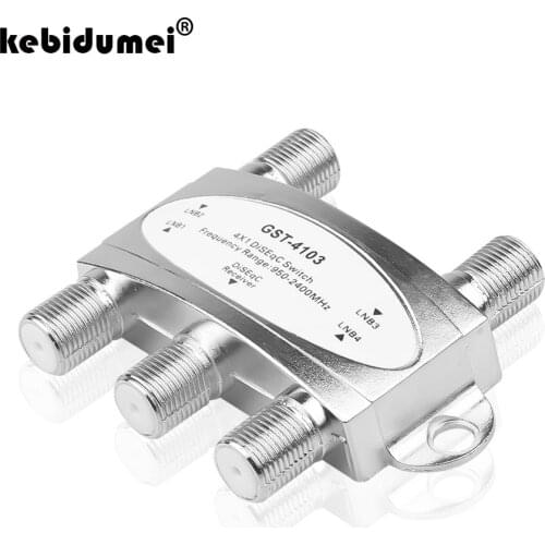 Kebidumei High sale DiSEqC Switch 4x1 DiSEqC Switch satellite antenna flat LNB Switch Model DS41 for TV Receiver