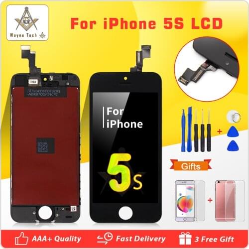 100% Brand New AAA Quality LCD For iPhone 5S Screen No Dead Pixel With Cold Glue Frame Free Shipping