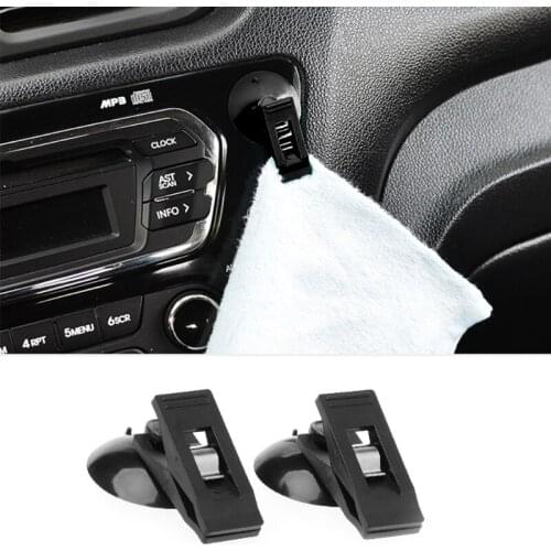 1 Pair Universal Car Windshield Parking Card Ticket Holder Clip Organizer w/Suction