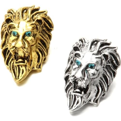 10pcs/lot New Lion 18mm Snap Buttons Interchangeable Jewelry Charms DIY Animal 18MM Snap Jewelry Bracelet