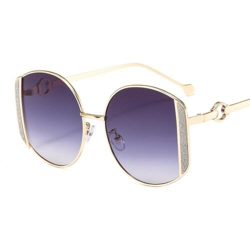 2020 Womens Luxury Sunglasses Women Oversized Round Sun Glasses Italy Fashion Gravel Rhinestone Female Eyewear Shades UV400 New