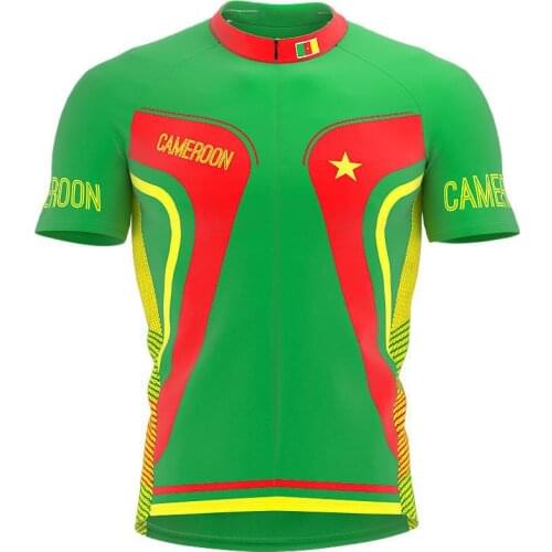 2021CAMEROON Mens classic cycling team short sleeved bike Road Mountain Race Clothing Maillot ciclismo outdoor bike clothing