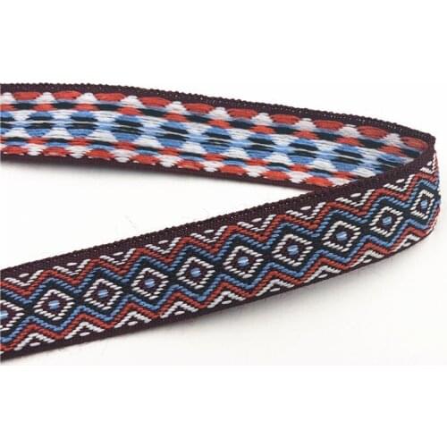 5Yards 20mm 3/4'' Blue White Pattern Woven Jacquard Ribbon Sewing Hat Home Party Supplies Broadside Gifts Packing Accessory