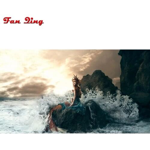 5D Diy Diamond Painting Mermaid Cross Stitch Kits Diamond Embroidery Fantasy Girl Needlework Diamond Mosaic Home Decoration