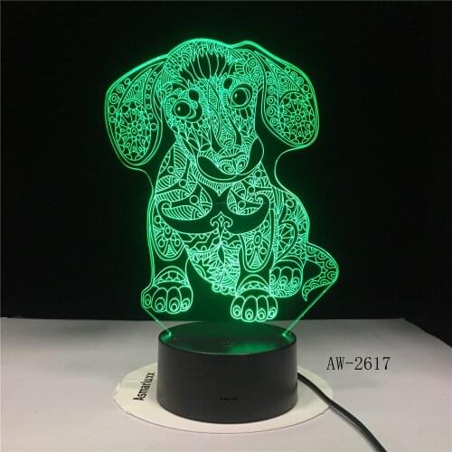 Big Ears 3d Led Lamp Night Light Colors 3D Creative LED lustre Acrylic Kids Children Gifts Bedroom Decoration Light AW-2617