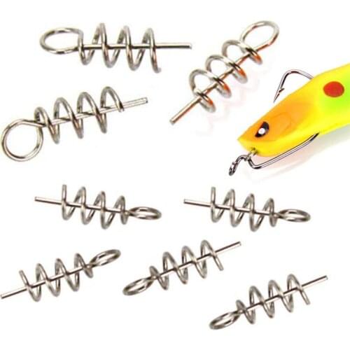 50 PCS Centering Pin Spring Twist Lock Fishing Hook Fishing Baits Lure Rigs for Soft Lure Bait Worm Crank