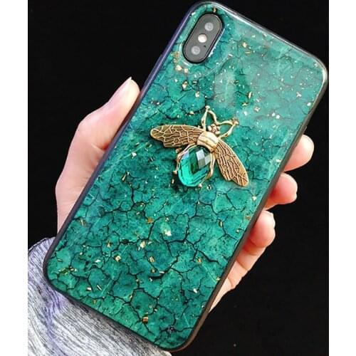 Bling Bee Phone Case For Xiaomi Mi 10 Pro CC9 9T Note 10 Redmi Note 9 Pro Max 9S 10X 8T 8 7 Pro 9 K30 Marble Glitter Cover coque