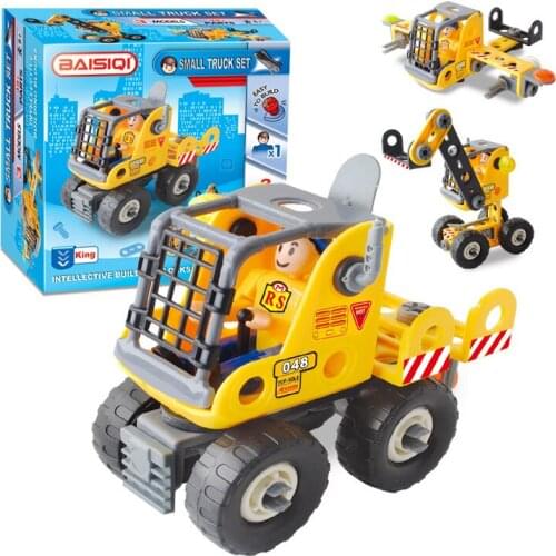 Children Intelligence Engineering Vehicle Assembly Building Blocks Parent-child Hand-eye Coordination Desktop Transformable Toy