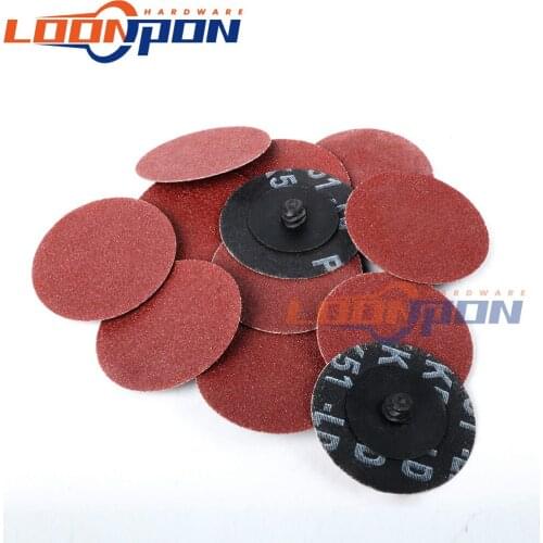 2inch/3inch Rotary Lock Disc Polishing Disc Emery Cloth Wheel Sandpaper Piece Rotary Sand Disc Button Wheel Derusting 50Pcs