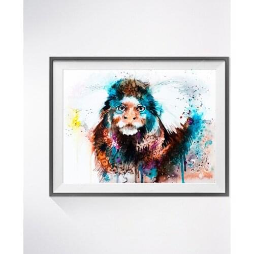 DIY Diamond Painting Watercolor splash ink lion portrait Diamond Embroidery Full Square Rhinestones Cross Stitch Home Decoration