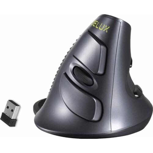 Delux M618GX Wireless game Mouse 6 Buttons 1600DPI Ergonomic Vertical Computer Mouse with Rubber Protective Shell for PC Laptop
