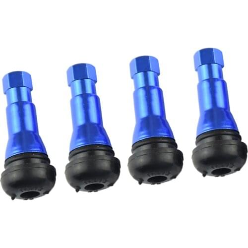 Car Auto Blue TR 413 Short Rubber Tubeless Snap-In Tyre Tire Valve Stems