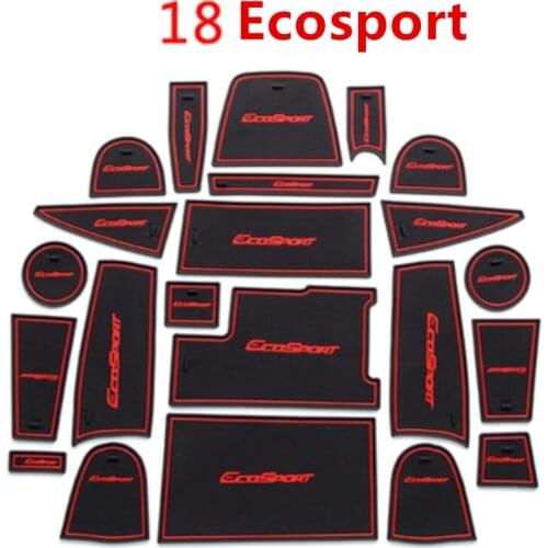 Car Gate Slot Mat For Ford Ecosport 2013-2017 2018 Anti-slip Door Pad Rubber Cup Groove Mat Decoration Auto Interior Accessories