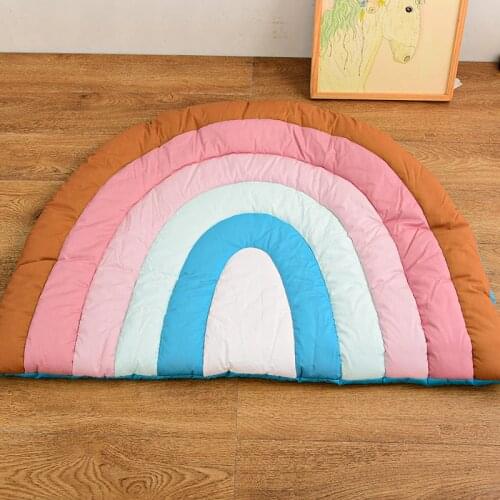 Rainbow Climbing Pad Cotton Kids Rug Children Playmat Rugs for Bedroom Baby Activity Pad Newborn Padded Soft Crawling Mat Girls