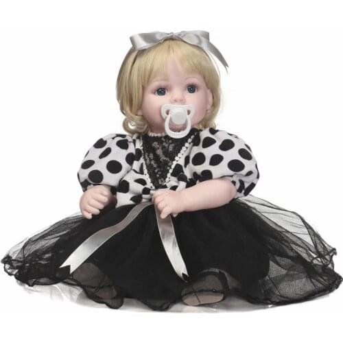 55cm Reborn Baby Girl Doll 22inch Fashion Bebe Reborn Girl Doll In Beautiful Dress Doll Girls Toy Birthday Gifts