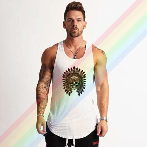 Skull Sastra Indiana Headdress Summer Soft Custom Sleeveless Design Your Own Vest Cotton Mens Muscle Tee Tank Top Shirt