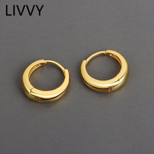 LIVVY Silver Color Irregular Round Shape Small Stud Earrings Charm Women Trendy Jewelry Party Accessories Gifts