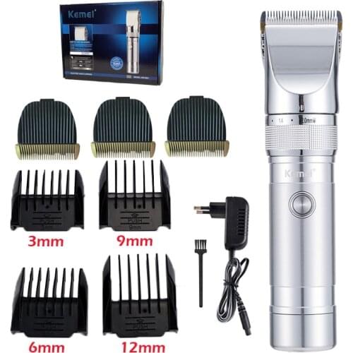 110-240V Kemei Hair Trimmer Rechargeable Hair Clipper Razor Professional Shaving Machine Barber Cutting Beard Electric Trimmer