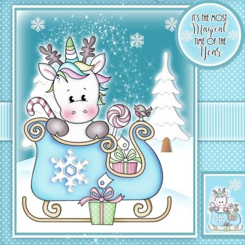Christmas Elk Sled Unicorn Metal Cutting Dies Sleigh Lovely Animal Doll Stencil for DIY Craft Scrapbooking Cards Decorative