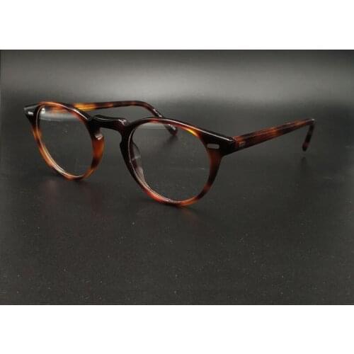 Retro Vintage style eyeglasses solid acetate tortoise glasses mens eyewear