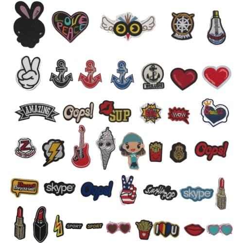 Letter patch micro-chapter embroidery childrens jeans top clothes can be sewn and ironed DIY supplies accessories 1PCS for sale