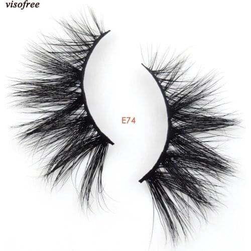 Visofree Mink False Eyelashes 25mm Lashes 27mm Mink Lashes Handcrafted Full Volume Dramatic Eyelashes Luxury 3D Mink Lashes 74E