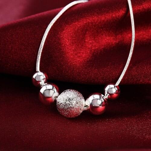 Fashion 925 Sterling Silver Classic Lucky beads Pendant Necklace For Women Wedding party noble Jewelry Holiday gifts