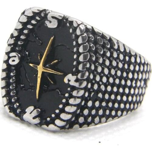 Support Dropship Newest Size 7-13 Sailor Ring 316L Stainless Steel Punk Style Men Boys Cool Ring