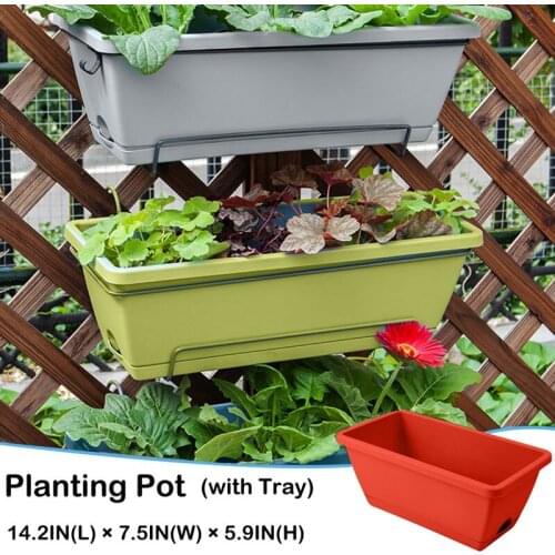 Planting Pot Rectangular Growing Container For Growing Vegetables Flowers On Balcony Nursery Gardening Planters Garden Supplies