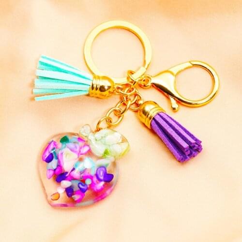 Transparent Heart-shaped Cute Keychain New Fashion Key Ring Creative Mobile Phone Bag Car Pendant Key Chain