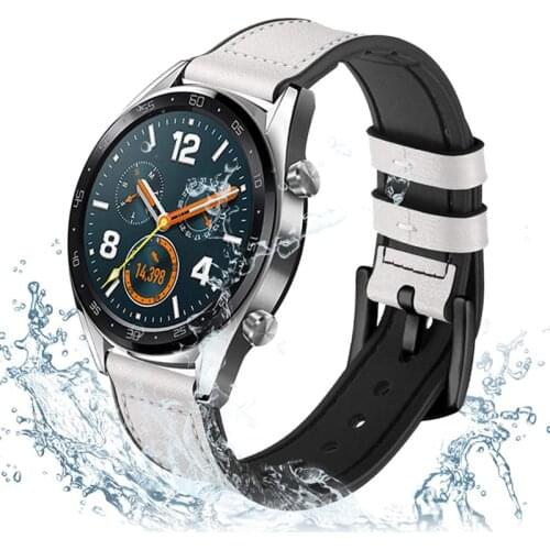 22mm Strap for samsung galaxy watch 46mm Gear S3 Frontier Huawei Watch GT 2 band silicone&leather huami amazfit GTR 47mm bracelt