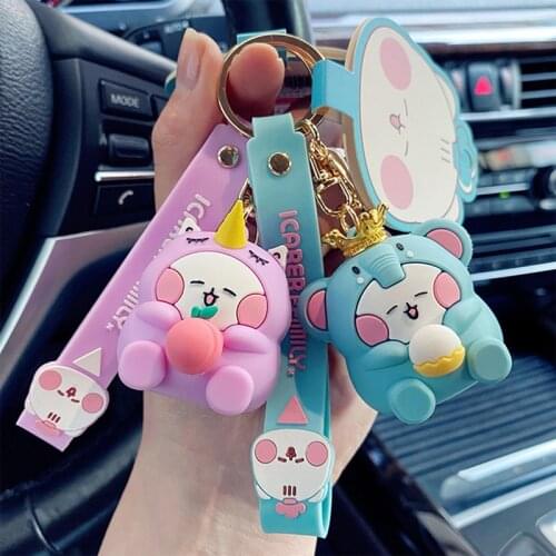Cute Elephant Unicorn Frog Anime Keychain Accessories Keyring Cartoon Lovely Pendant Women Men Bag Car Key Chains Gift