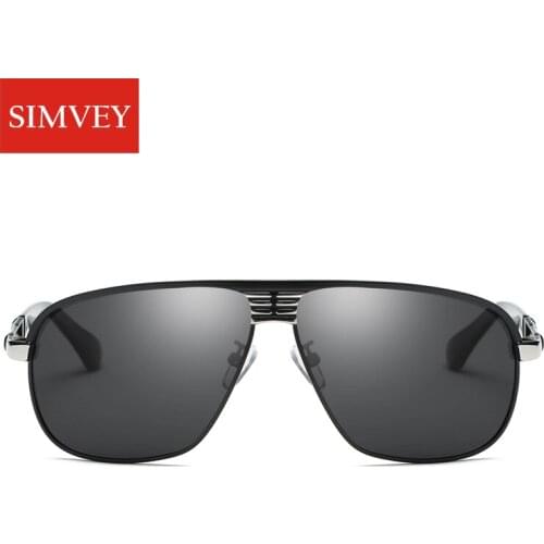 Simvey Polarized Rectangle Sunglasses Men Luxury Fashion Driving Sun Glasses Alloy Frame UV Protection Oculos De Sol Masculino